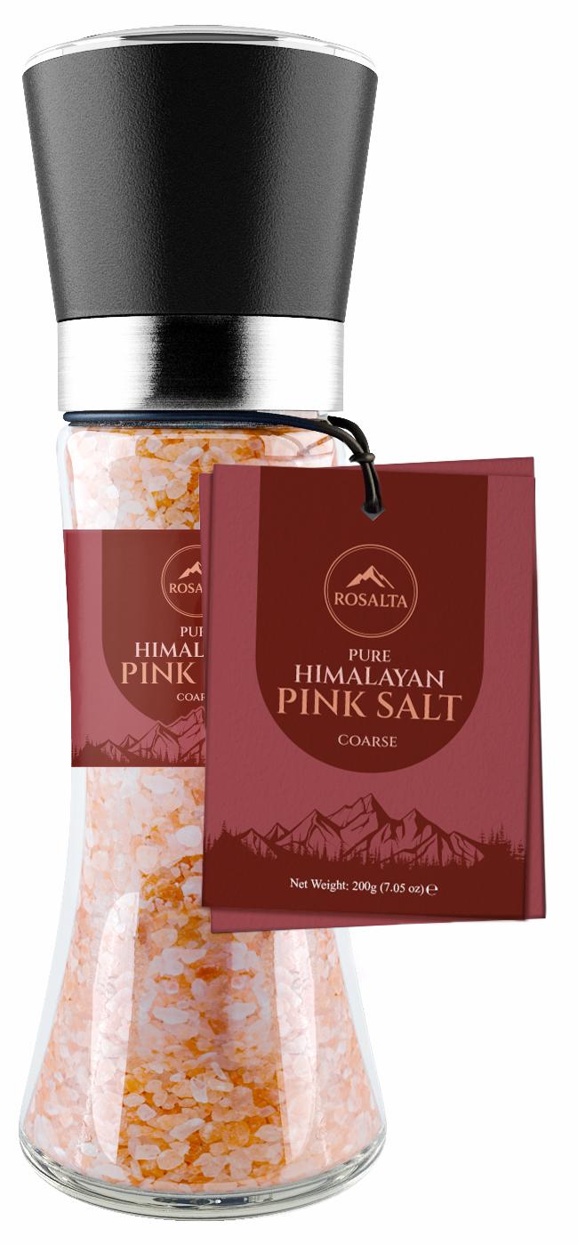 Pink Salt Grinder 200g — Coarse grind Himalayan pink salt